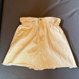 Nova Vintage Cream Denim High Waist Skirt